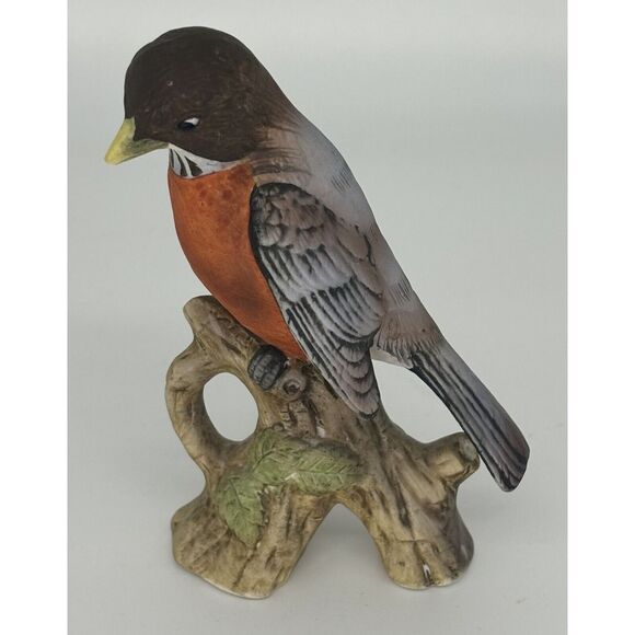 Lefton Vintage Robin‎ Figurine Bisque Porcelain KW1251 Japan 5" - Picture 1 of 9